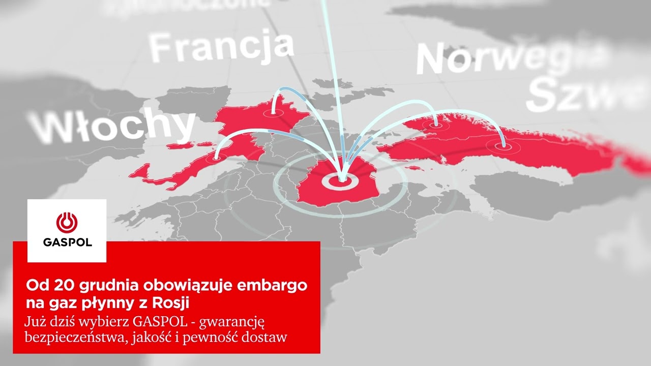 Embargo na gaz z Rosji od 20 grudnia 2024
