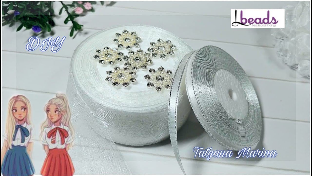 ВОЗДУШНЫЕ бантики на ПЕРВОЕ сентября📚Бантики из органзы 4 см🌟 Lbeads