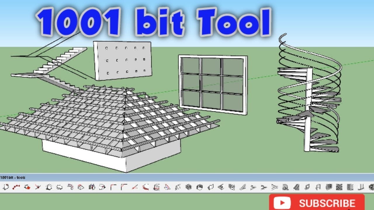SketchUp Tutorial in Hindi- How to use 1001 bit Tool || Complete 1001 bit tool Best Extension