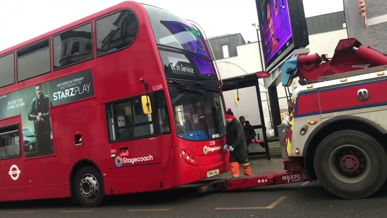 Stagecoach bus being towed