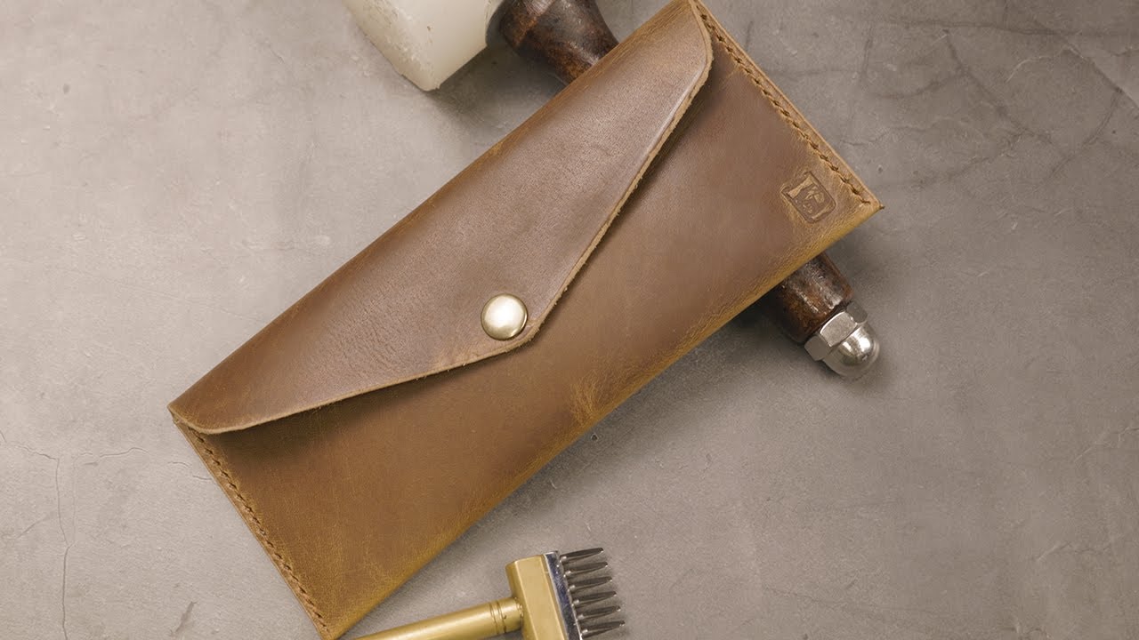 Making a Handmade Leather Money Envelope | #ASMR