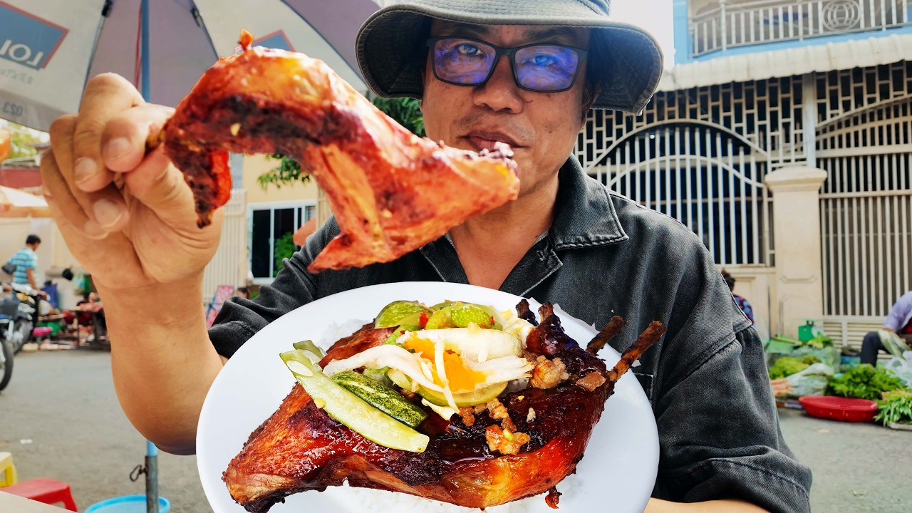 Inside Takhmao Thmey Market: Fresh Meat, Fish & a Delicious $2 Fried Chicken Rice Breakfast