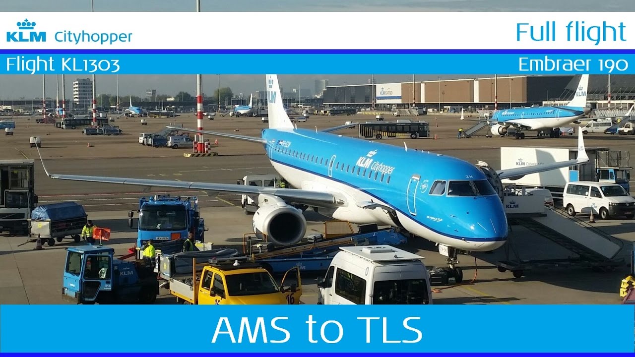 Embraer 190 KLM Cityhopper flight ✈ Amsterdam to Toulouse