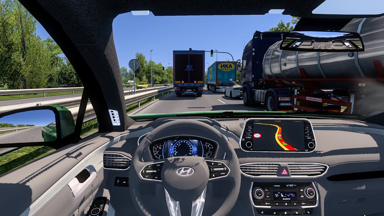 Hyundai Santa Fe SUV Mod || ETS2 SUV Mod Gameplay || Euro Truck Simulator 2 1.54