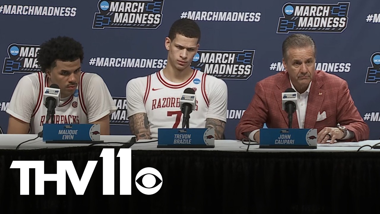 Coach Calipari talks Razorback win over Hawai'i in first round of NCAA tournament
