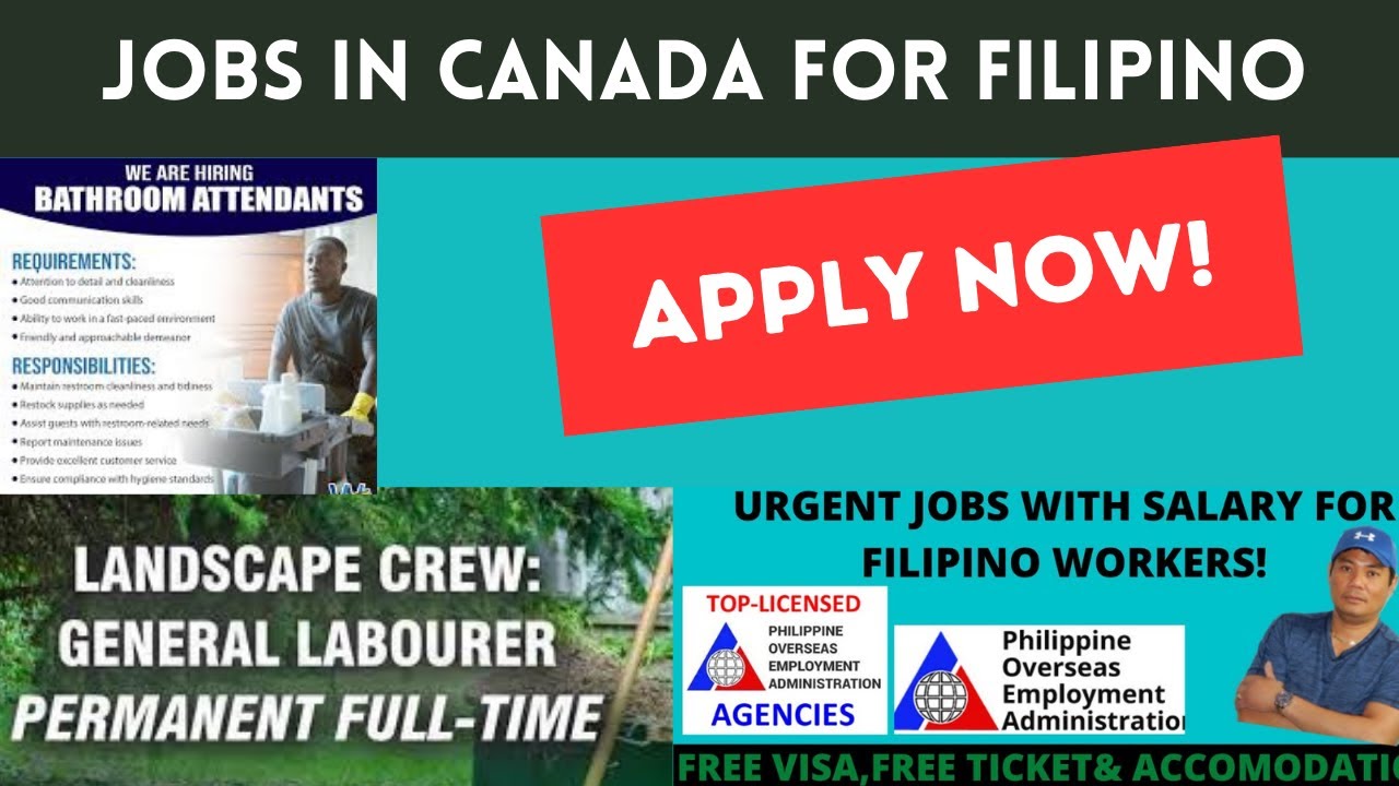 Jobs in Canada for Filipino / APPLY NOW!  /How to Apply in Canada?  available Online Application