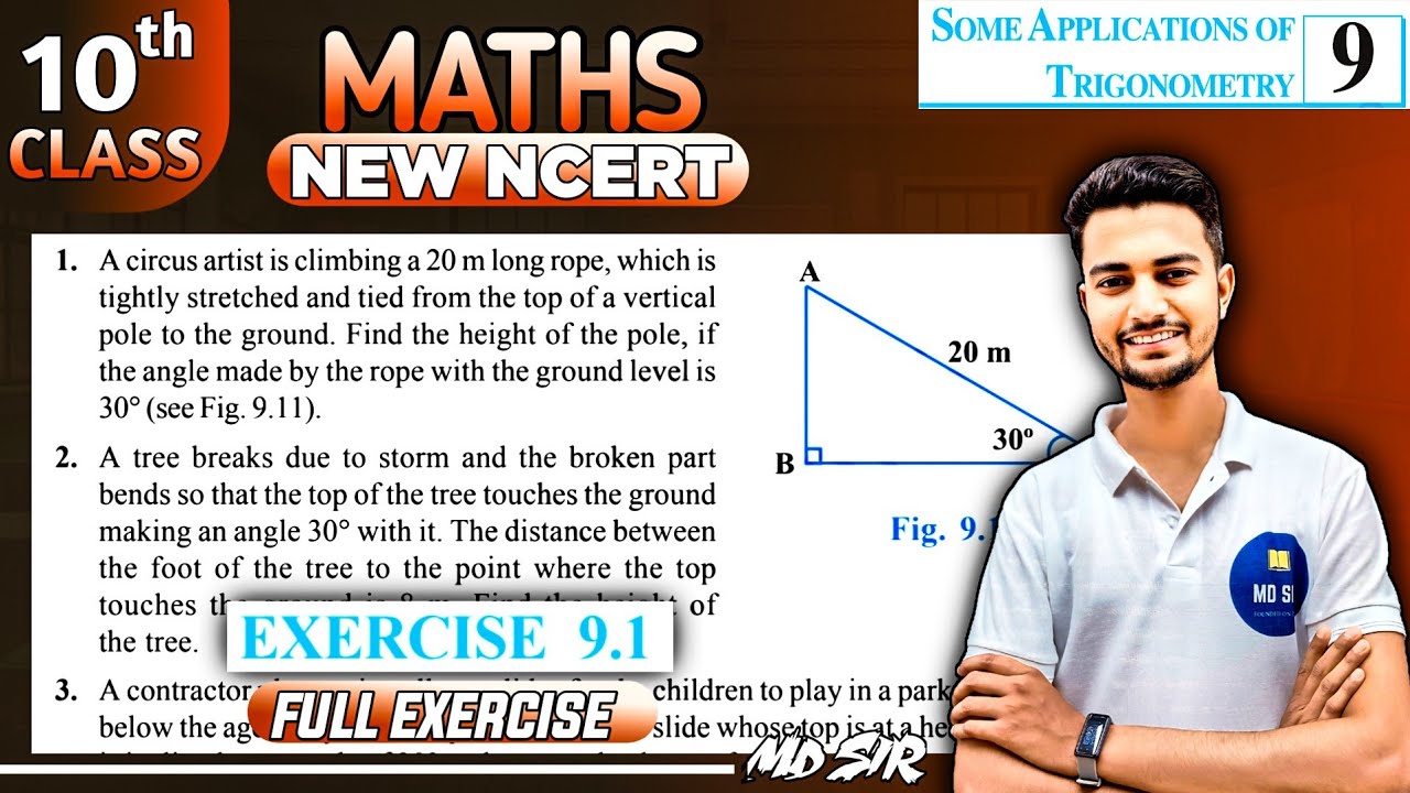 Class 10 Maths Chapter 9 | Some Application of Trigonometry | Exercise 9.1 Solutions