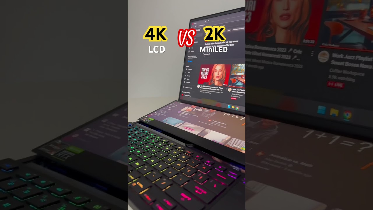 Video in the description | 4K LCD vs. 2K MiniLED. #shorts #laptop #review