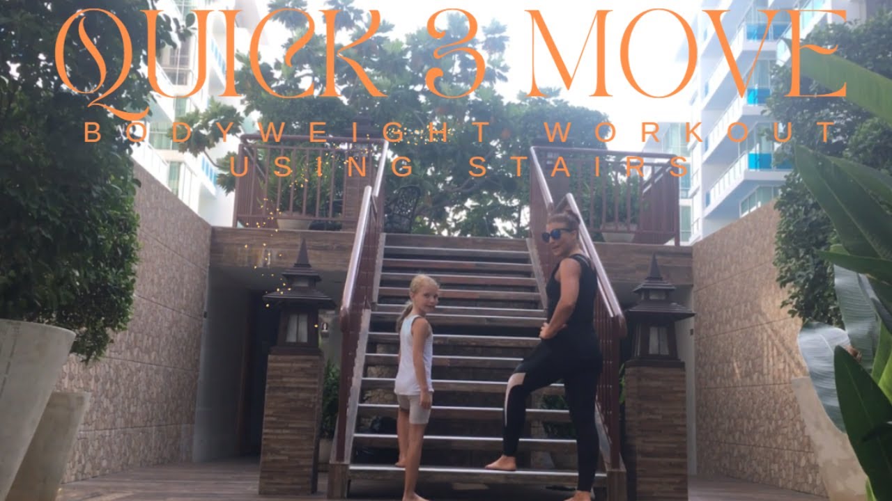 Quick 3 move workout using stairs/ Nopea kolmen liikkeen treeni rappusilla