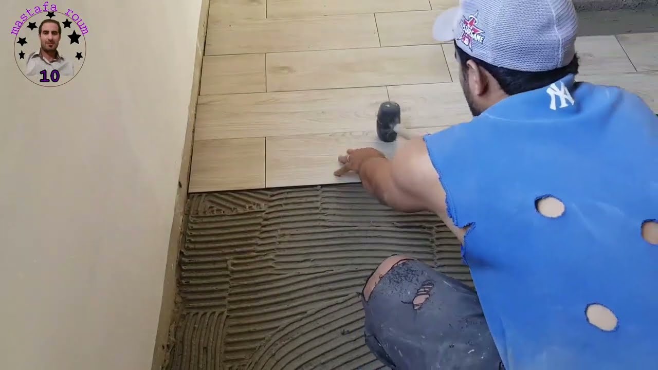Отличный способ укладки деревянной плитки на клей