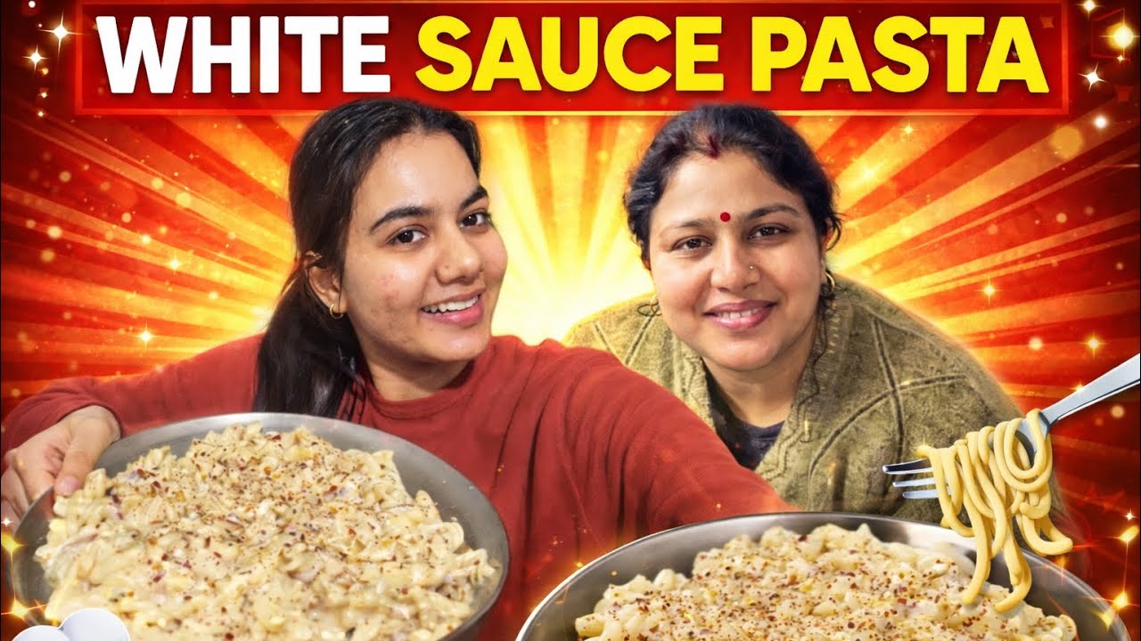 Mummy ne mara taunt🥲|| ehite sauce pasta bnaya😋||