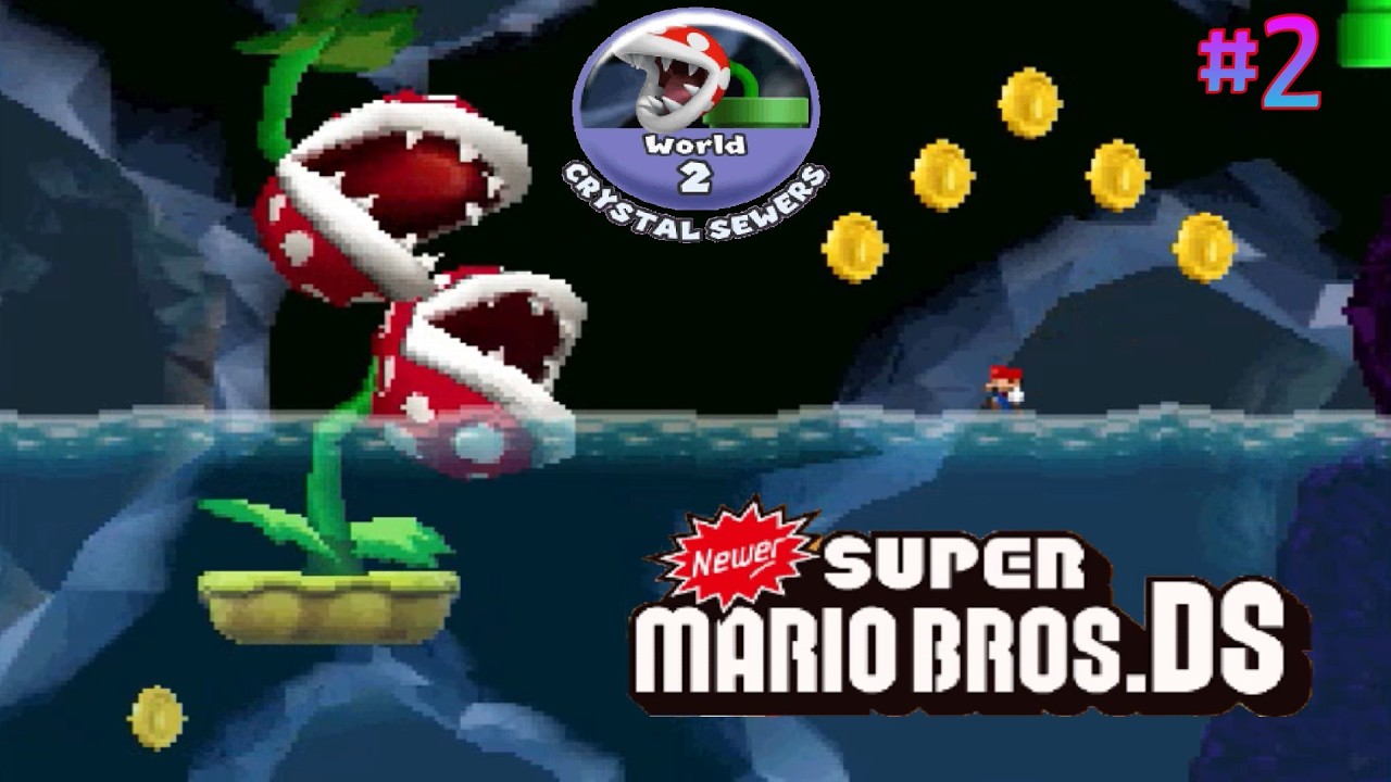 NEWER Super Mario Bros. DS (no commentary) I #World 2.1 -♜ CRYSTAL SEWERS