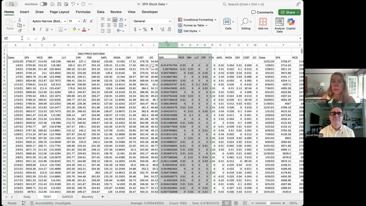 Calculating GARCH In Excel Part 1
