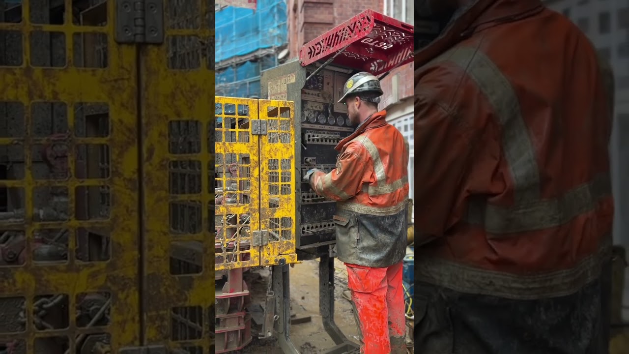 GT35 drill rig & GTD 'Mud Guzzler' mud system drilling GSHP boreholes for historic London apartments