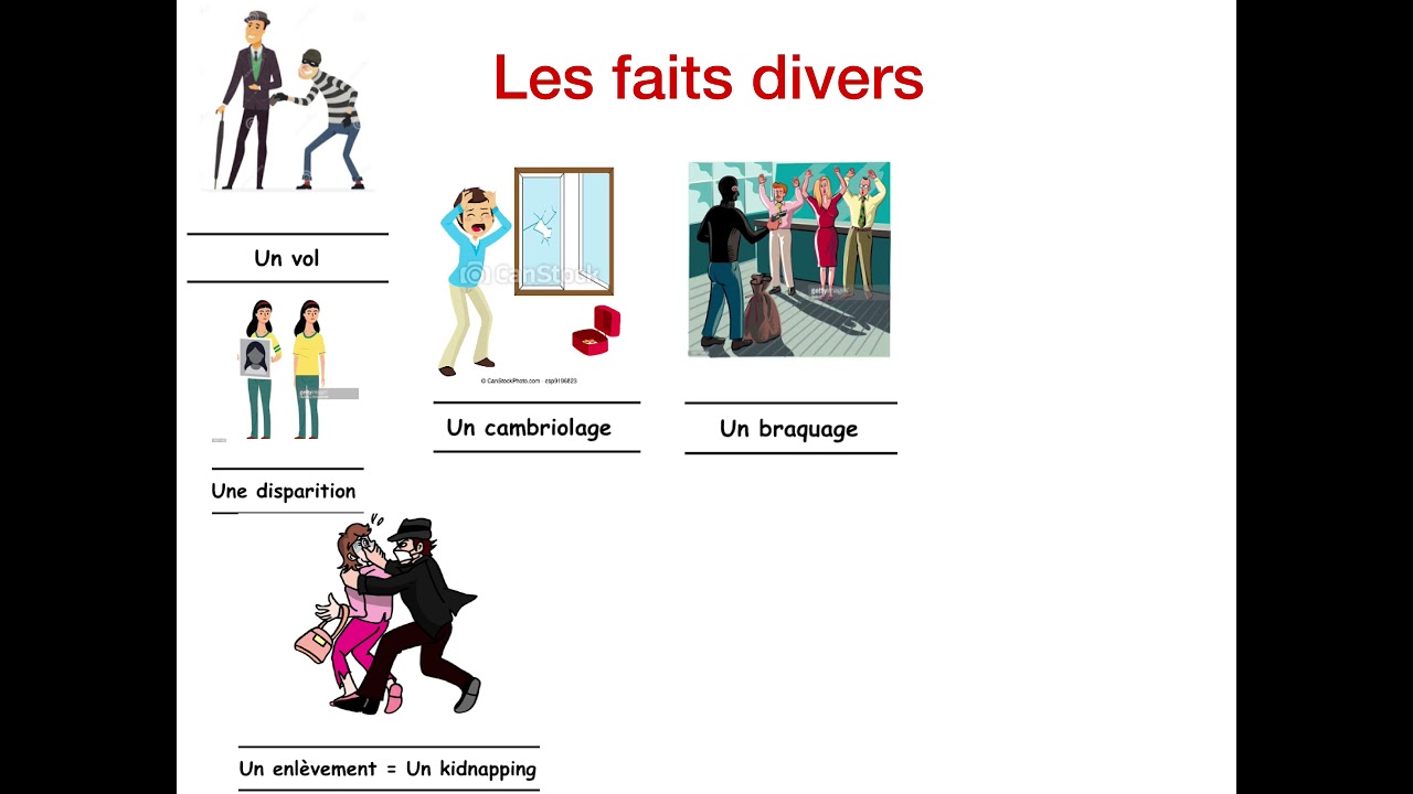 Le vocabulaire des faits divers