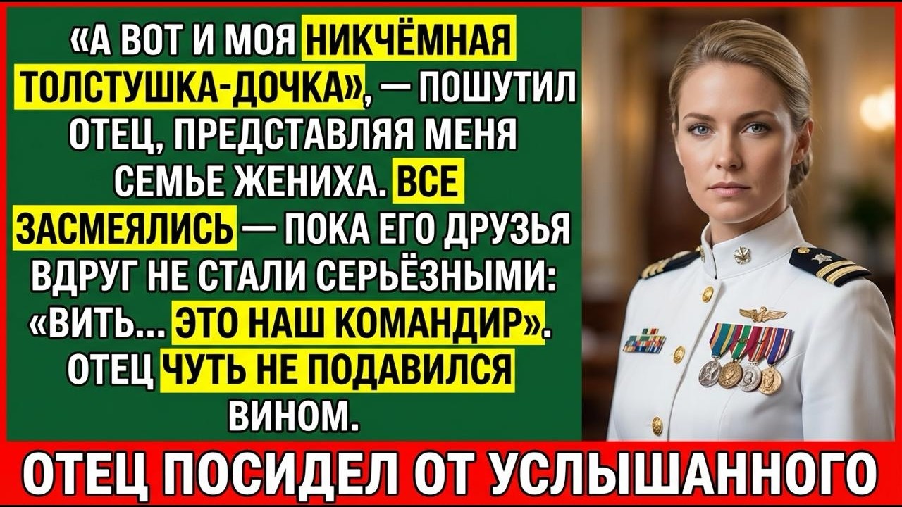 Мой Отец Высмеял Меня На Свадьбе — А Потом Подавился Вином, Когда Его Друг Отдал Мне Честь