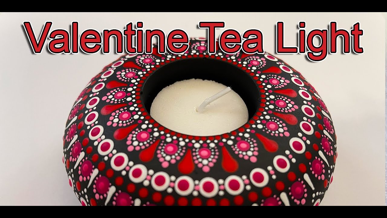 Creating a Dot Mandala on a molded Tea light candle Holder - 399