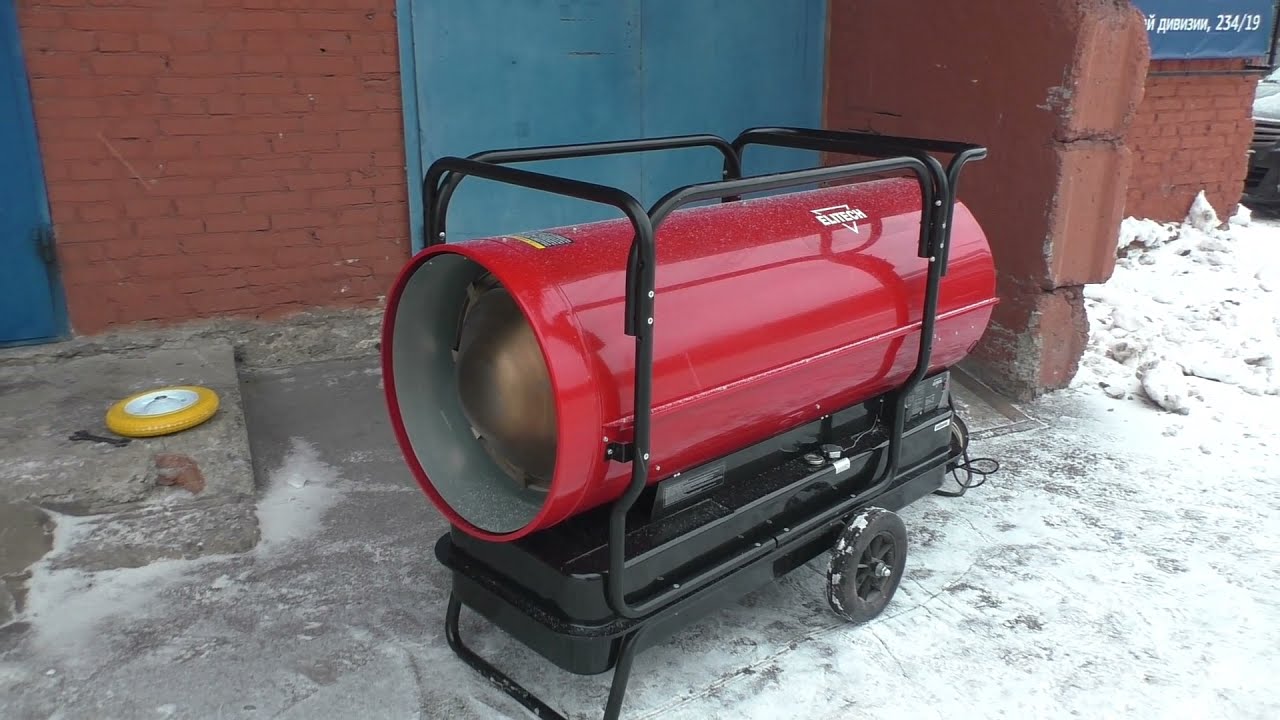 Дизельная пушка Elitech TP 150ДП, мощность 150 кВт. Запуск №1