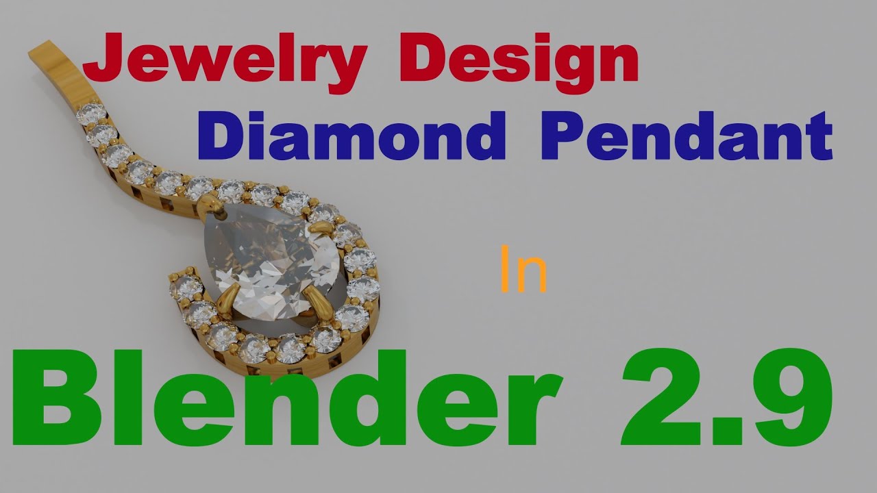 Blender Jewelry Designing...  Diamond Pendant with Pear Shape Center!