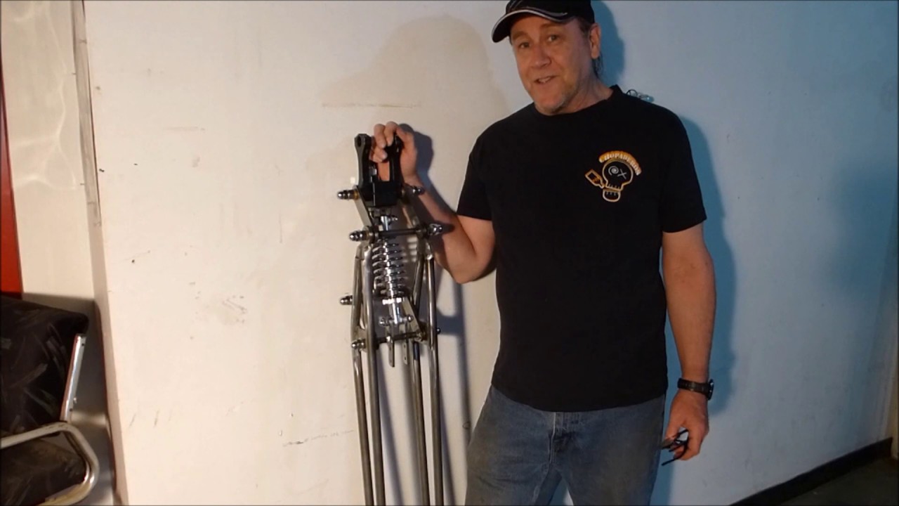 Girder forks for a bicycle, showing how they work.