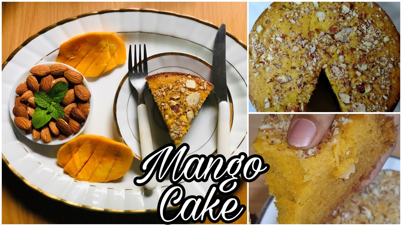MANGO CAKE | HOW TO MAKE EASY AND TASTY MANGO CAKE WITH CRUSHED BADAM TOPING