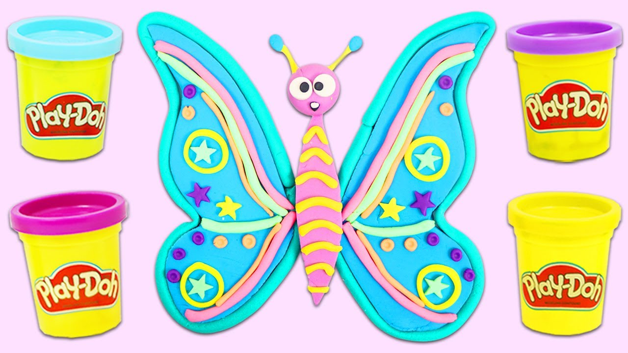 How to Make a Beautiful Play Doh Rainbow Butterfly!