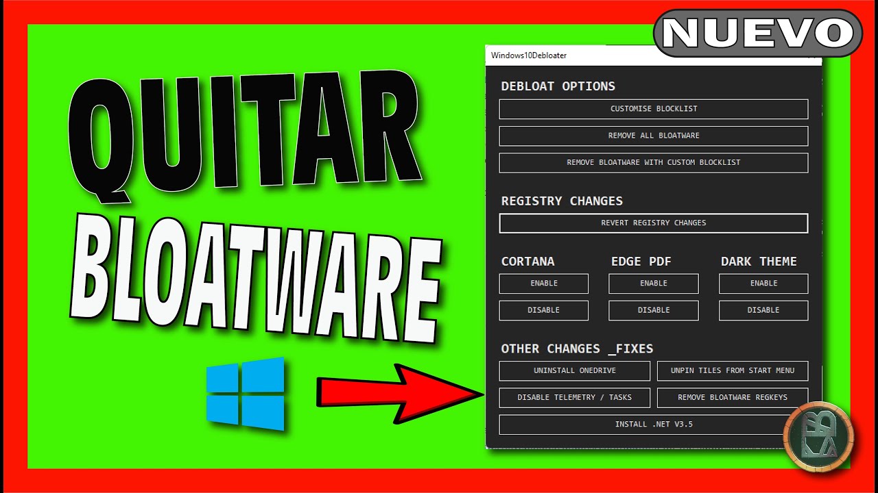 ✅ C&oacute;mo ELIMINAR BLOATWARE en WINDOWS 10 🔴 ELIMINAR aplicaciones PREINSTALADAS