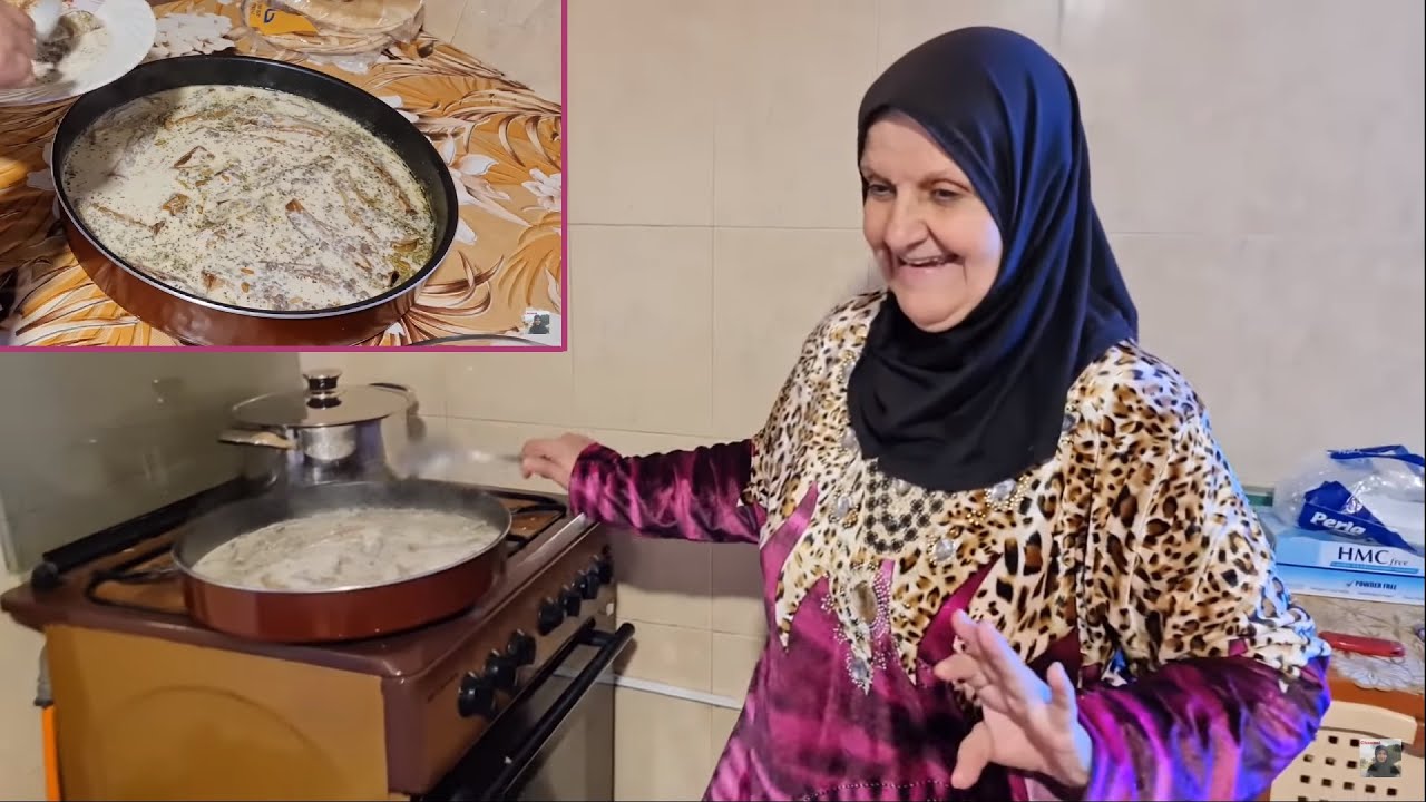 بدأ فصل الشتاء عند حماتي ☃️ شيخ المحشي باللبن مع الأرز 😋