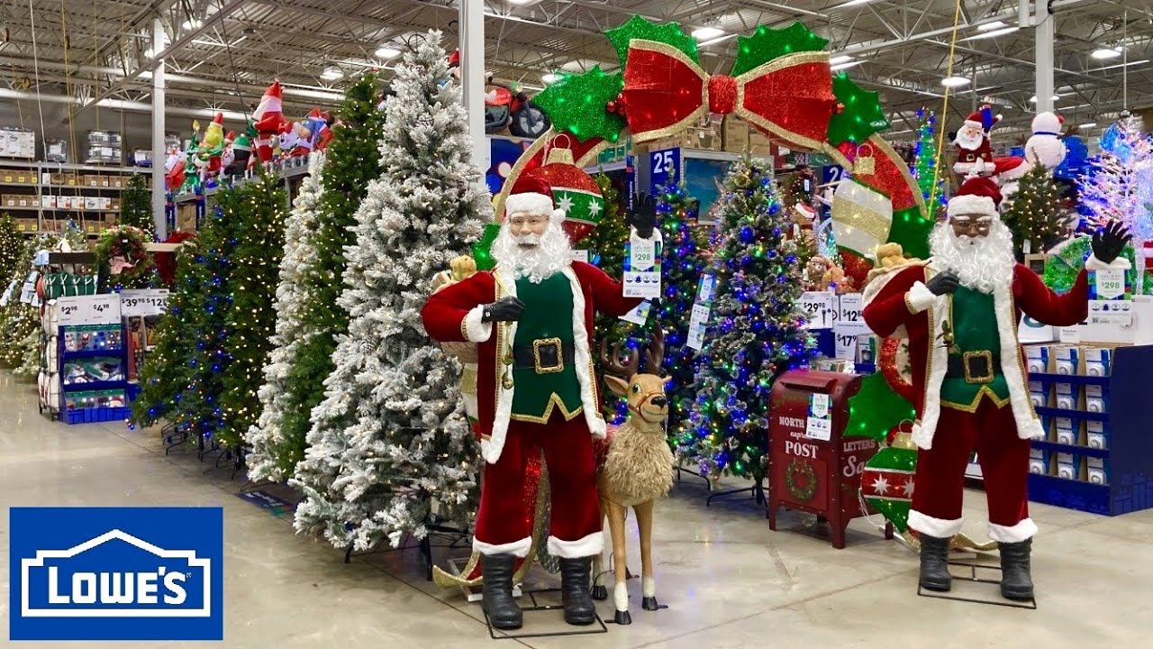LOWE'S CHRISTMAS TREES CHRISTMAS DECORATIONS ORNAMENTS SHOP WITH ME SHOPPING STORE WALK THROUGH