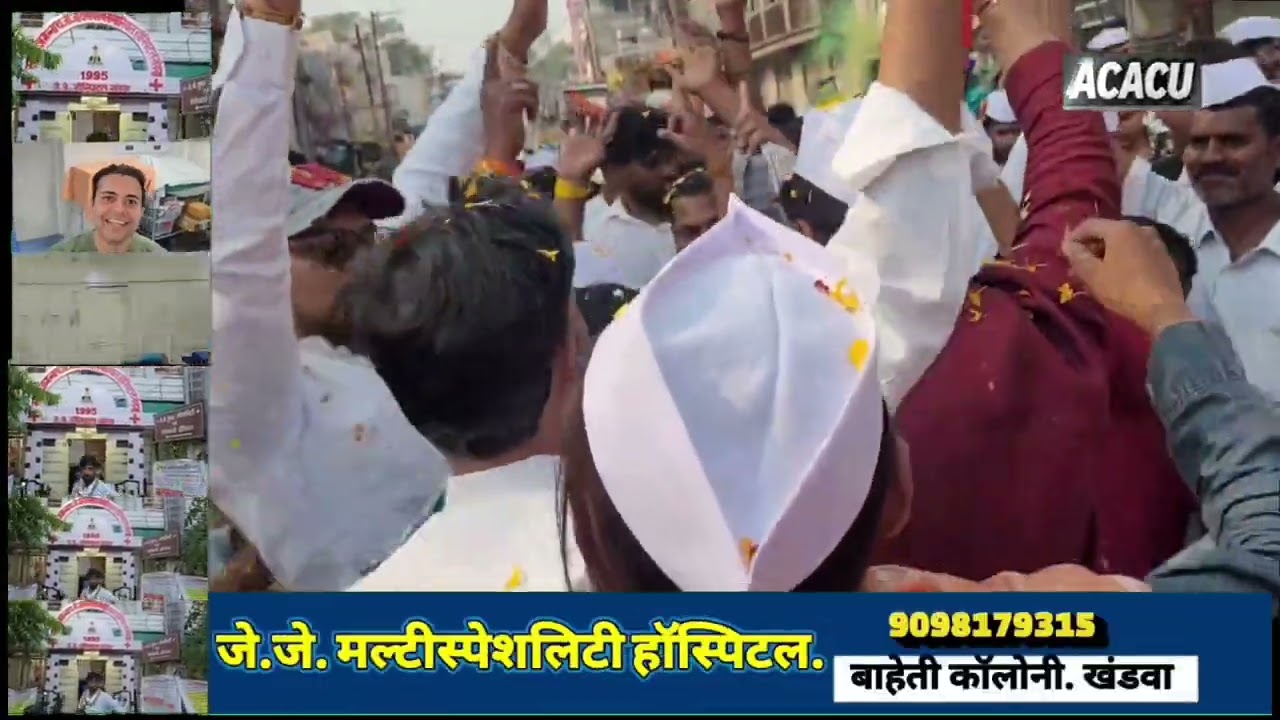 खंडवा : वीर छत्रपति शिवाजी महाराज के लिए हिंदू समाज शहर की रोड पर उमड़ा. पुलिस रही अलर्ट