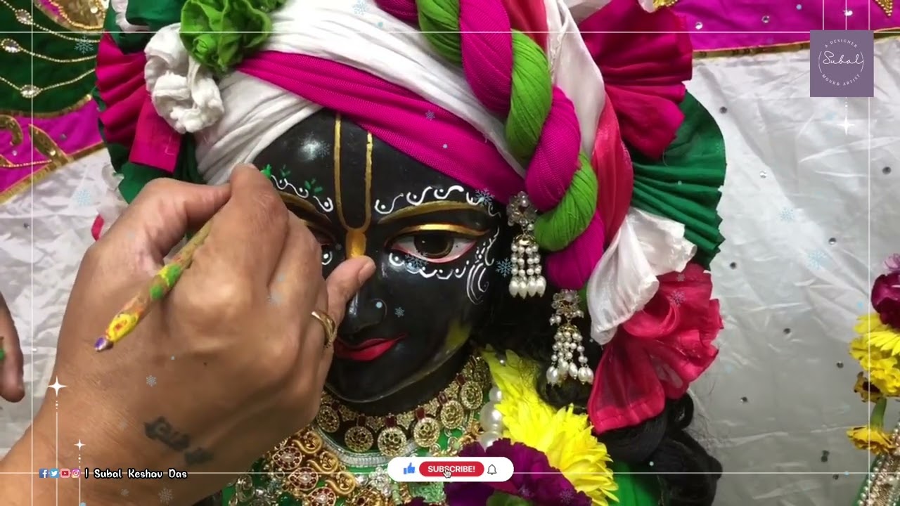 Sri Radha Syamsundar Live Face Painting Tutorial Art 2 ISKCON of Central New Jersey, USA.