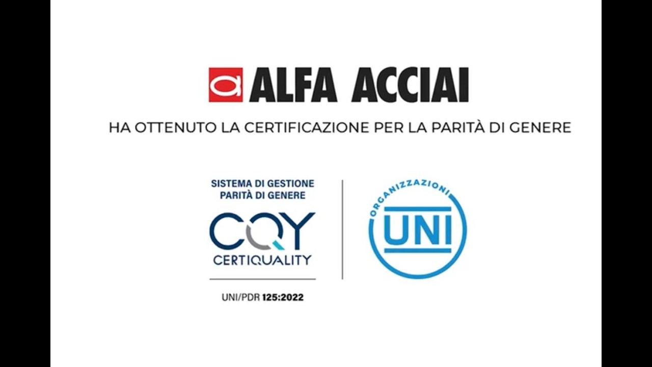 Alfa Acciai è azienda certificata per la Parità di Genere