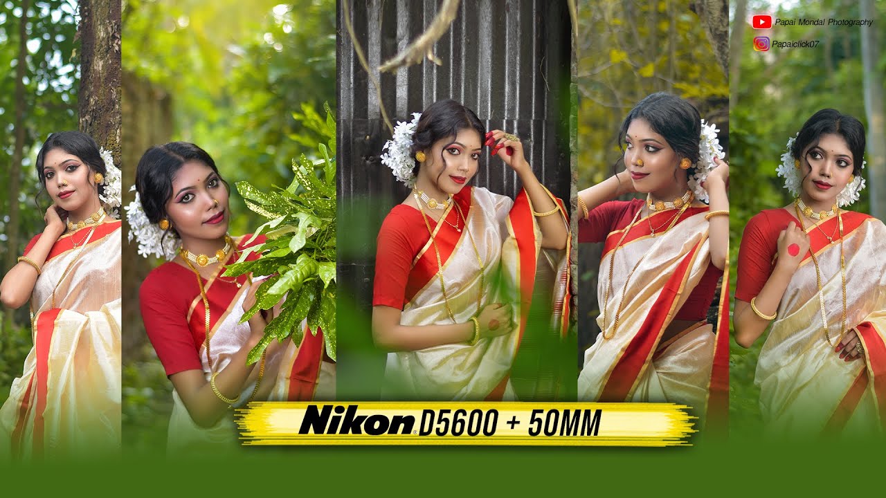 Outdoor Bengali Style Photoshoot with Nikon D5600 & 50mm 1.8g lens Papai Mondal Photography🔥