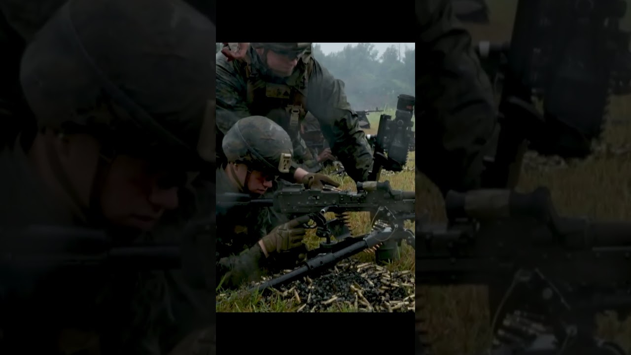 Massive M240B Machine Gun Wall of Fire! 🤯🔫 #shorts  #military