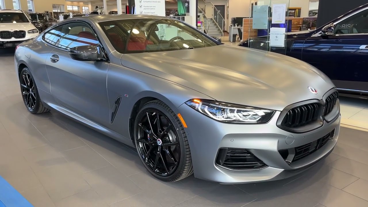2023 BMW M850i Frozen Pure Grey Metallic with Fiona Red/Black Merino lthr