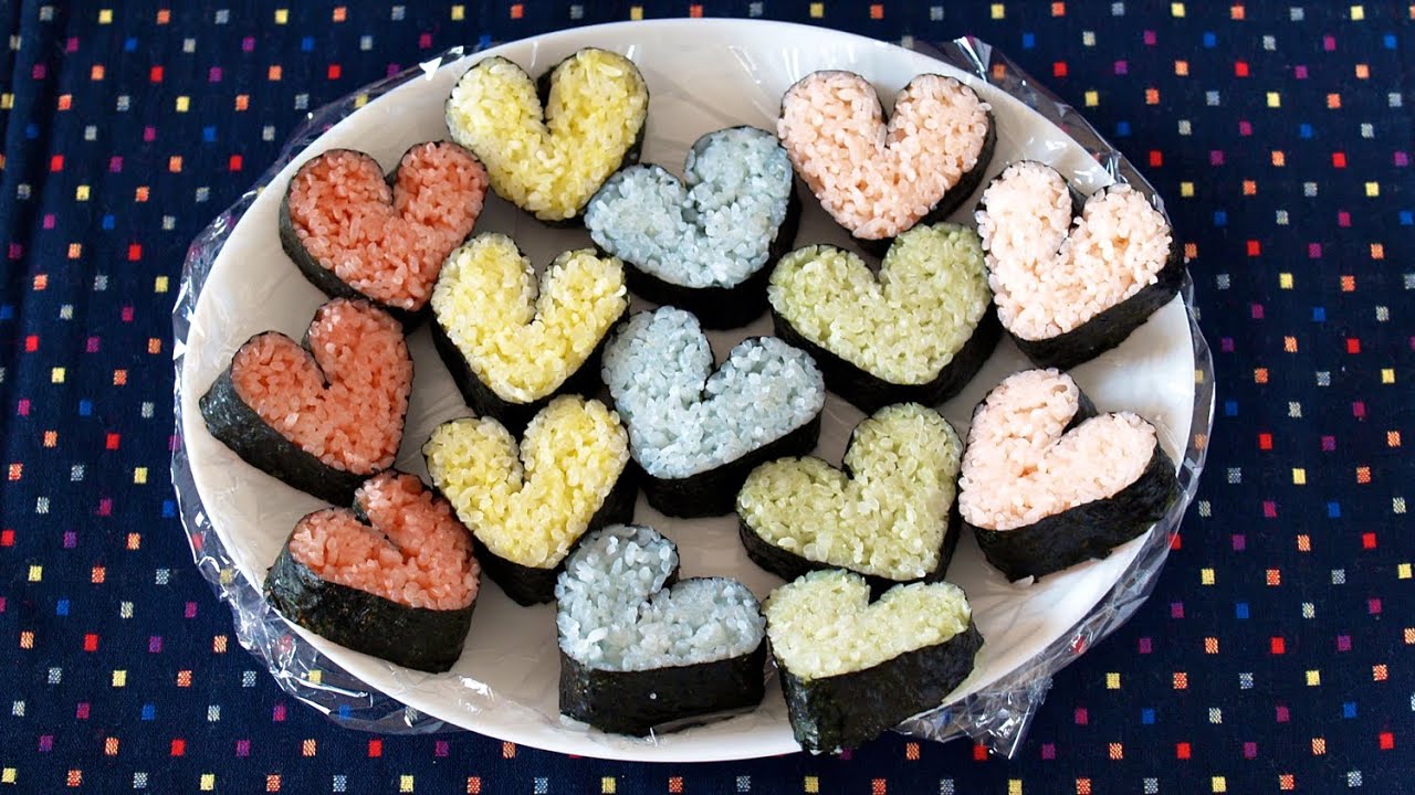 Heart-Shaped Rice Rolls (Sushi Idea) ハートの海苔巻きの作り方 - OCHIKERON - CREATE EAT HAPPY