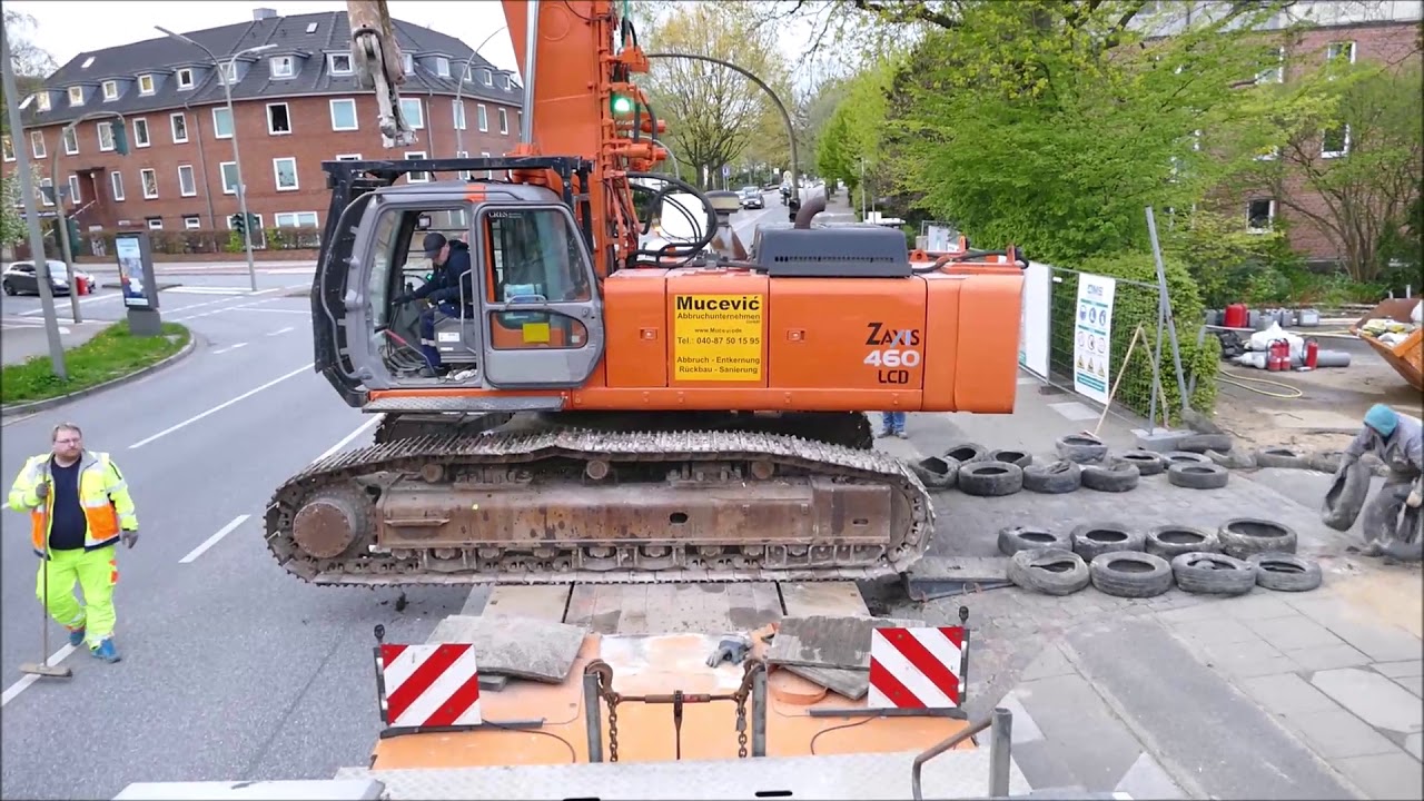 Rolf Riedel Schwertransporte Abholung Hitachi Zaxis 460 UHD Mucevic Abbruchunternehmen