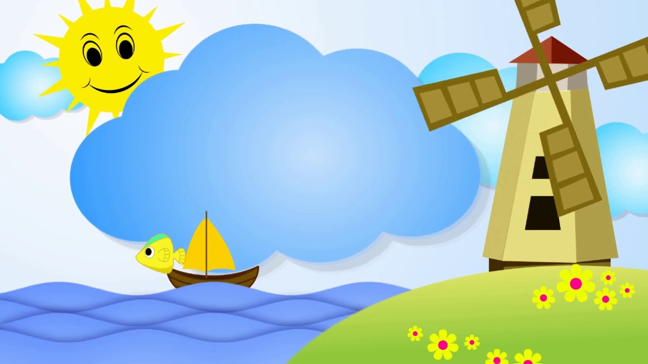 Sun rainbow children cartoon background  - Kids Background
