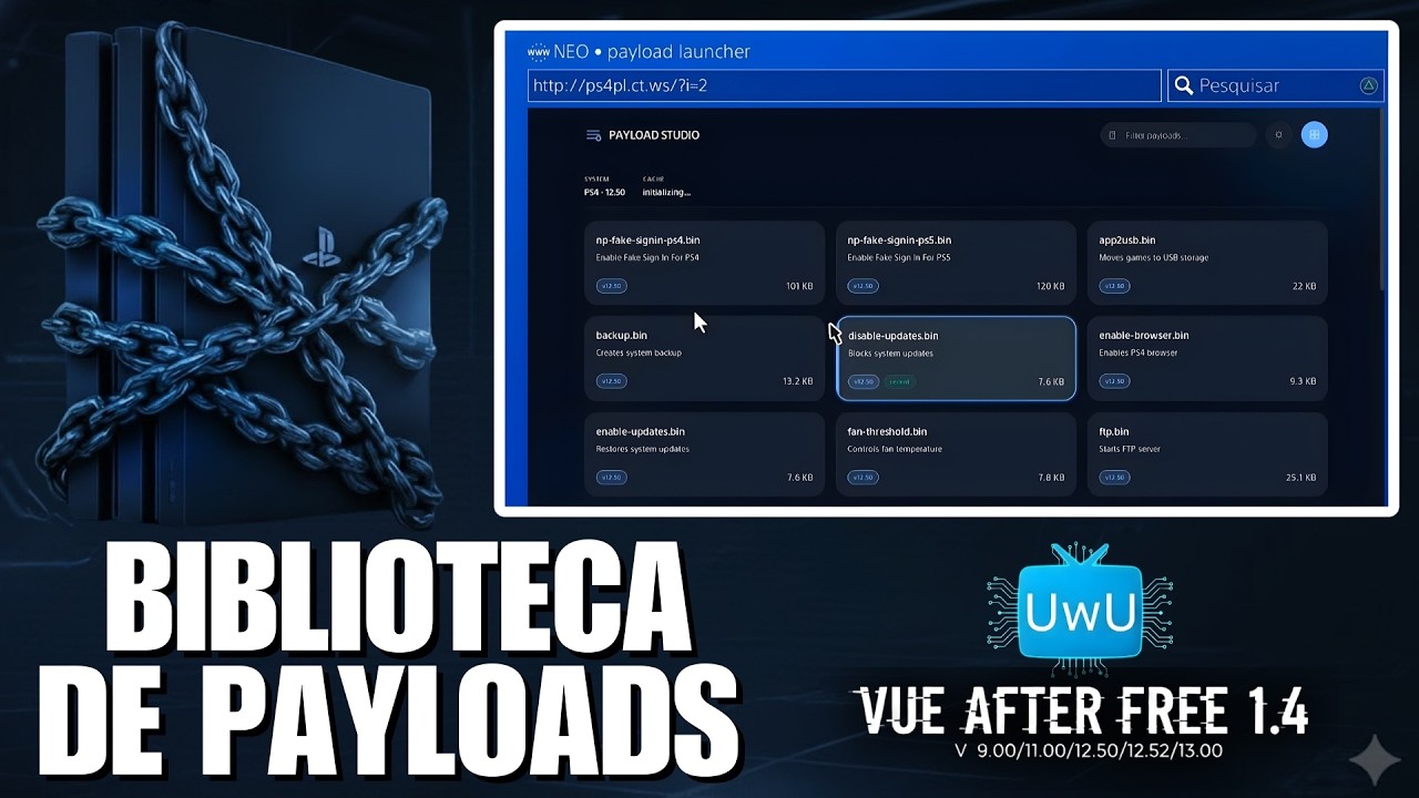 MELHOR SERVIDOR DE  PAYLOADS PARA PS4 DESBLOQUEADO 7.00 ATÉ 13.00