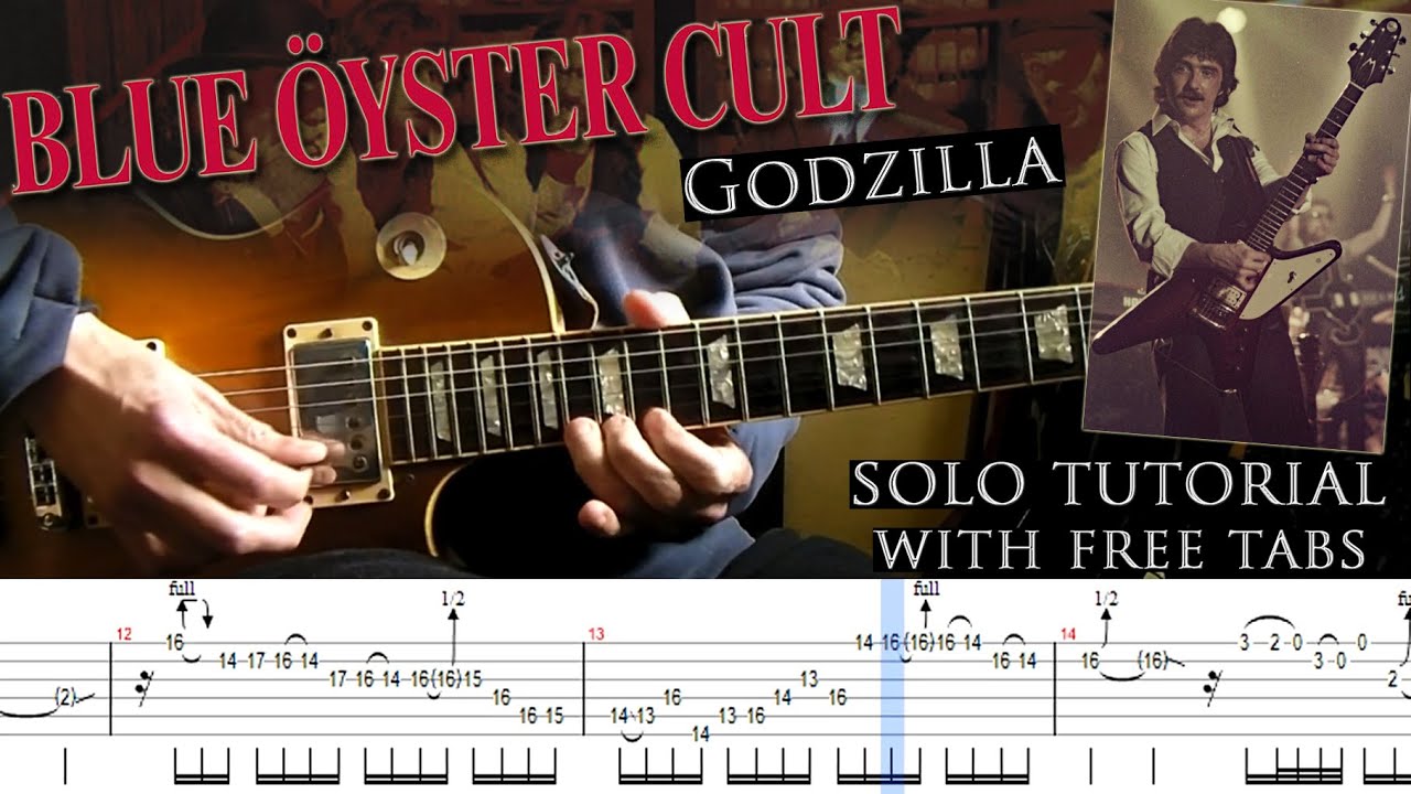 Blue Öyster Cult - Godzilla guitar solo lesson (with tablatures and backing tracks)