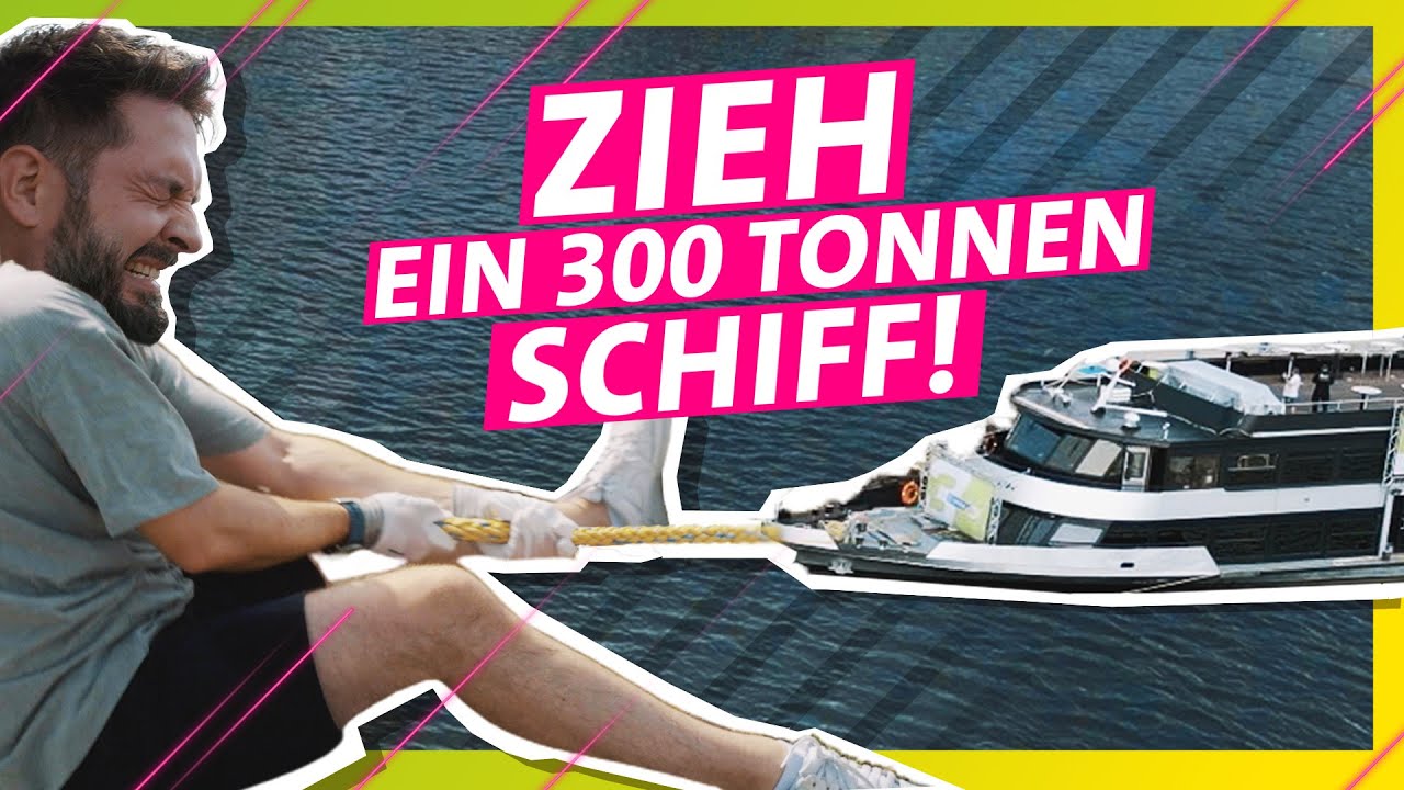 Zieh das 300 Tonnen Partyschiff von Bayern 3 nur mit Muskelkraft! || Das schaffst du nie!