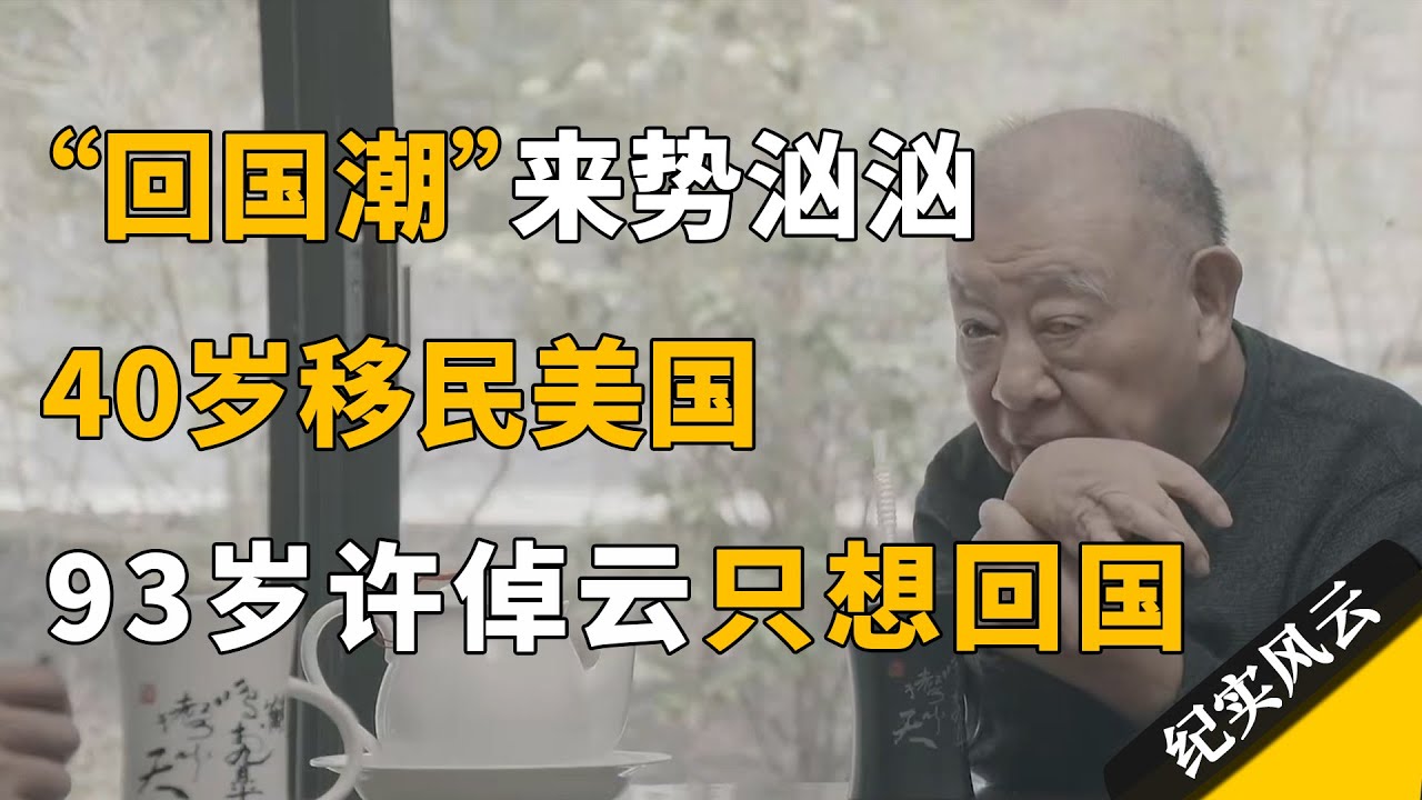 40岁移民美国，如今“回国潮”来临，93岁的许倬云历经沧桑，只想回国！#纪实风云 #纪录片 #许倬云
