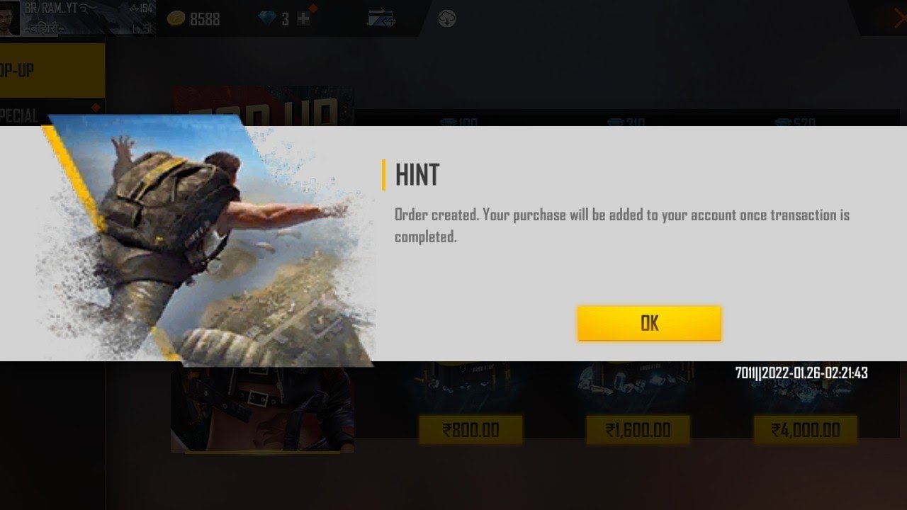 Solve unable to open payment window in free fire 2022/ Free fire unable to open payment window 2022