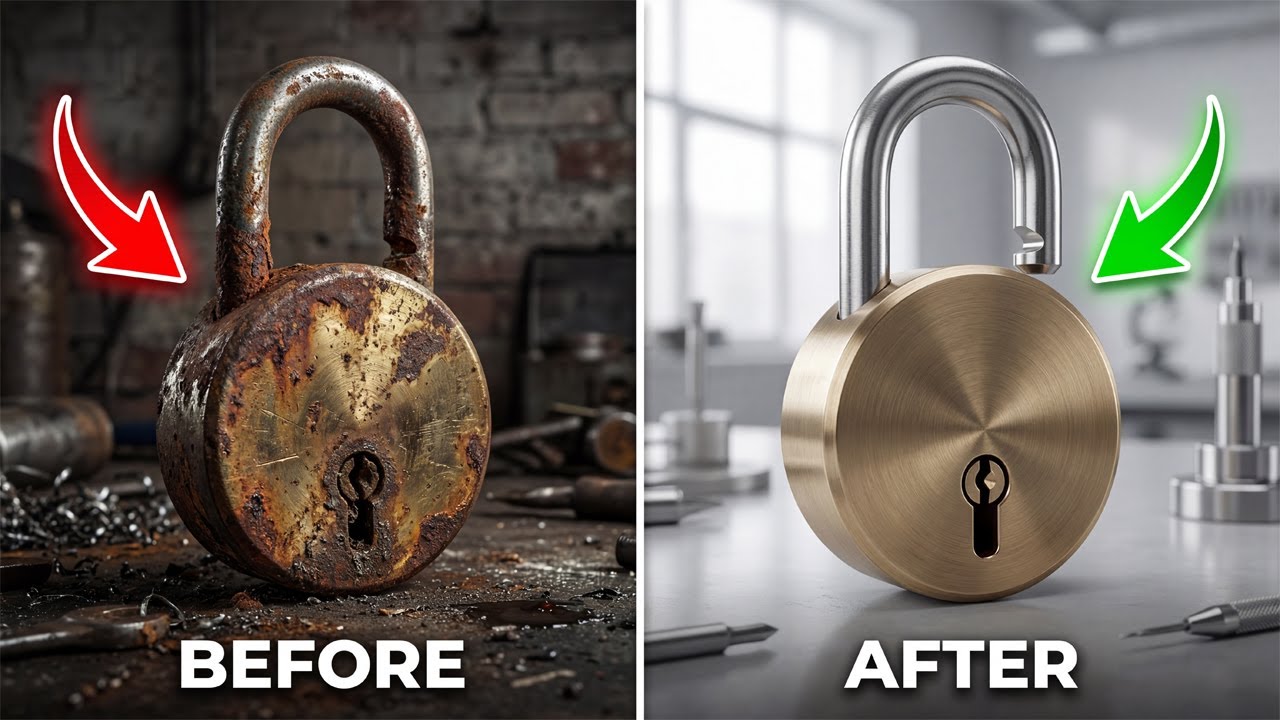 How a Completely Rusted Padlock Is Restored – From Seized Junk to Like-New Lock (Full Process)
