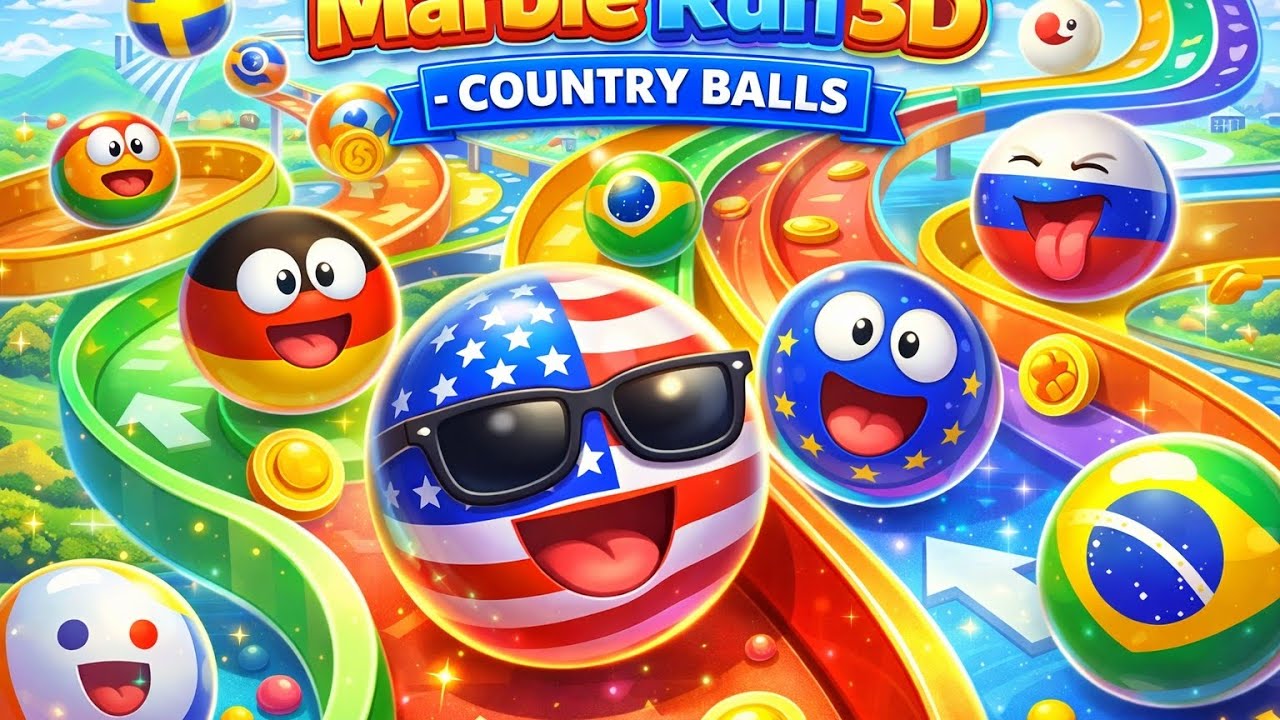 Marble Run 3D – Country Balls | Fun Physics Racing Gameplay (Android/iOS)