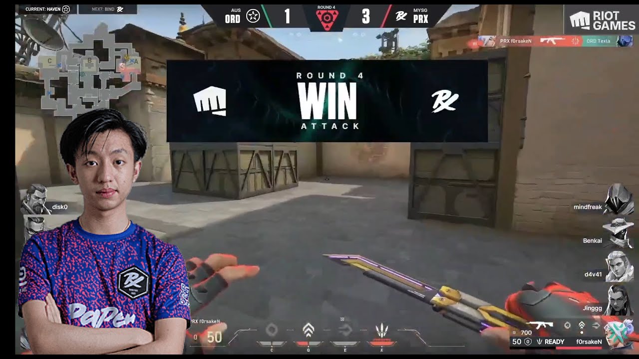 f0sakeN save the round for PRX with 50 HP