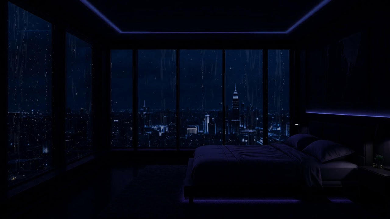 Perfect Rain Sounds • Cozy Blue Window Ambience for Sleep, Study & Deep Work - Relaxing Rain | NYC