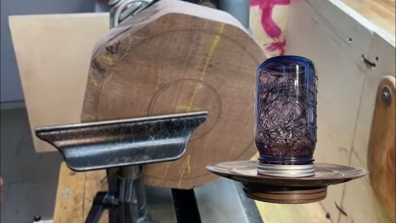 Woodturning Black Walnut Into Something Different - Another Use For A Mason Jar 🫙 