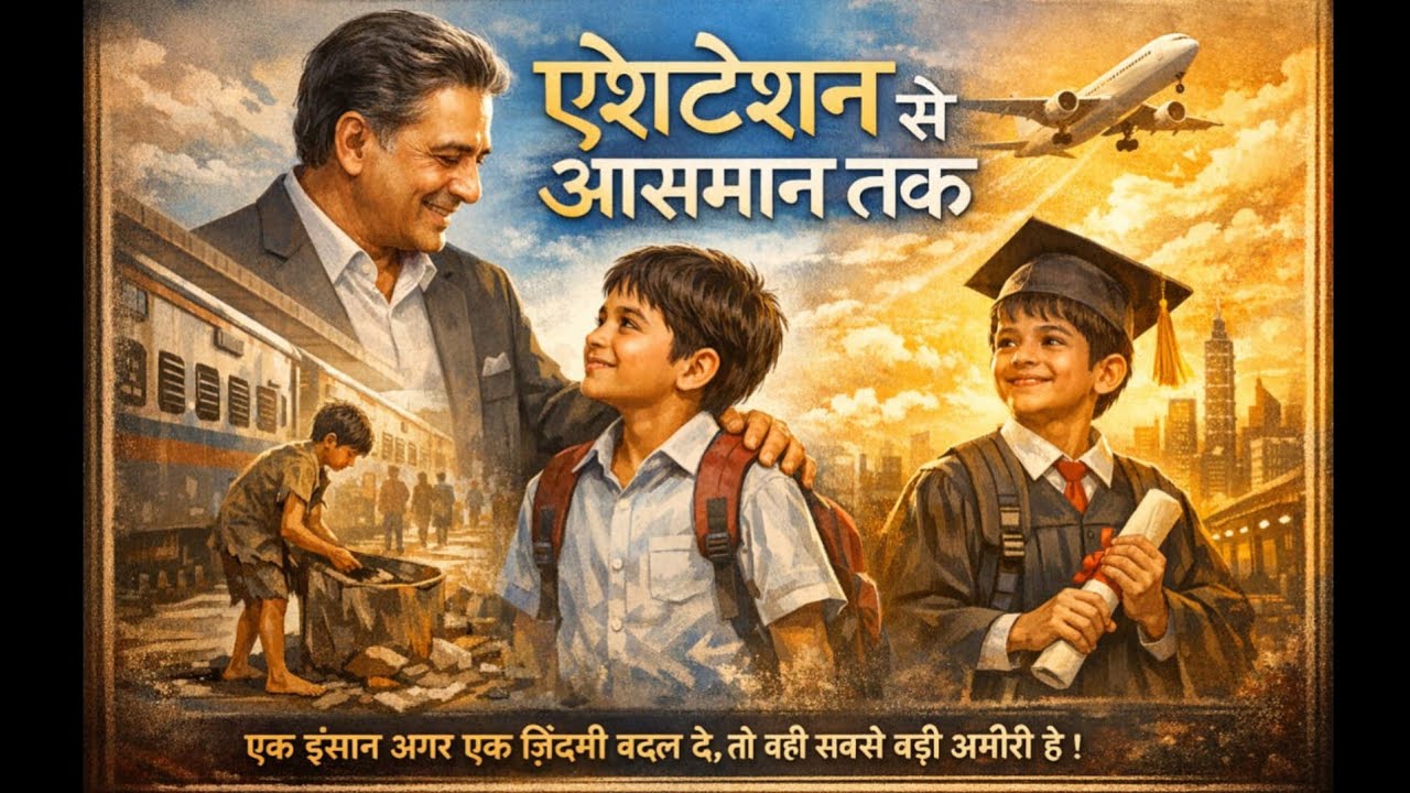 “ रेलवे स्टेशन पर एक बच्चा भीख माँगता था। एक अमीर आदमी उसे अपने साथ ले गया।”फिर उसे जो बनाया... 