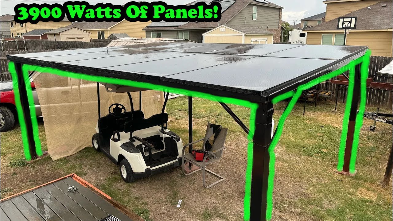 DIY Solar Pergola Solar Panel Mount  3900 Watts Of Power!